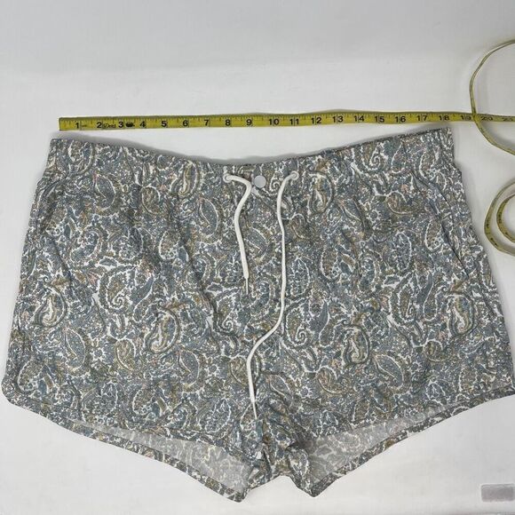 Marc by Marc Jacobs White Gray Paisley Print Bathing Suit Swim Trunks Large - Picture 1 of 7